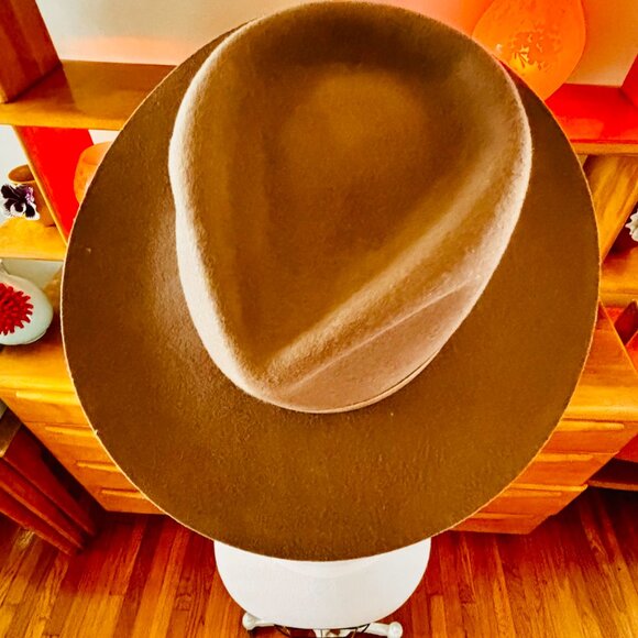 Gigi Pip Miller 100% Australian Wool Brown Fedora M/L Suede Band Women's Hat EUC - Picture 9 of 16